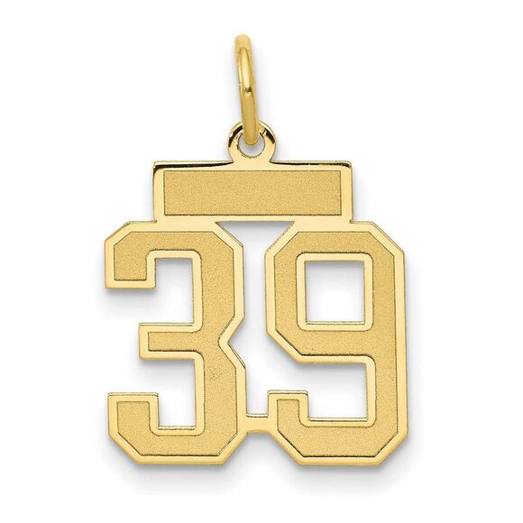 14k Yellow Gold, Jersey Collection, Small Number 39 Pendant - Picture 1 of 4